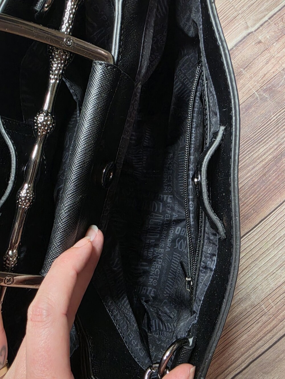 Loungefly Harry Potter Black Elder Wand Handbag Purse - Picture 6 of 11